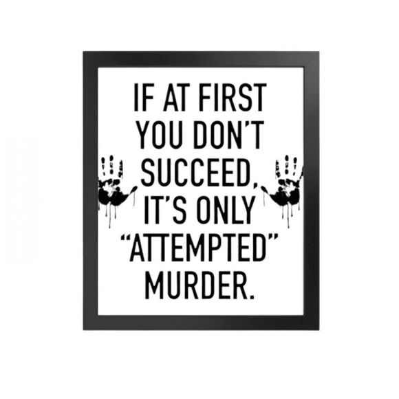 “If You Don’t Succeed…Attempted Murder” Print - Picture 1 of 2